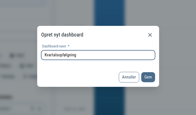 Dialogen hvor et nyt dashboard navngives