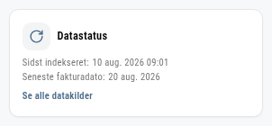 Kortet med datastatus på Hjem